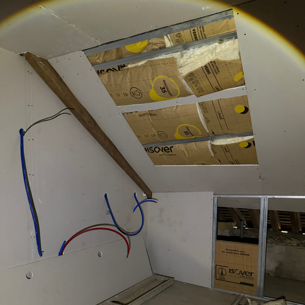 Renovation placo apres degat des eaux Coulaines